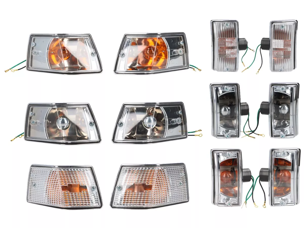 Indicator set -OEM QUALITY set of 4- Vespa PX80, PX125, PX150, PX200, T5 125cc, chrome casing -