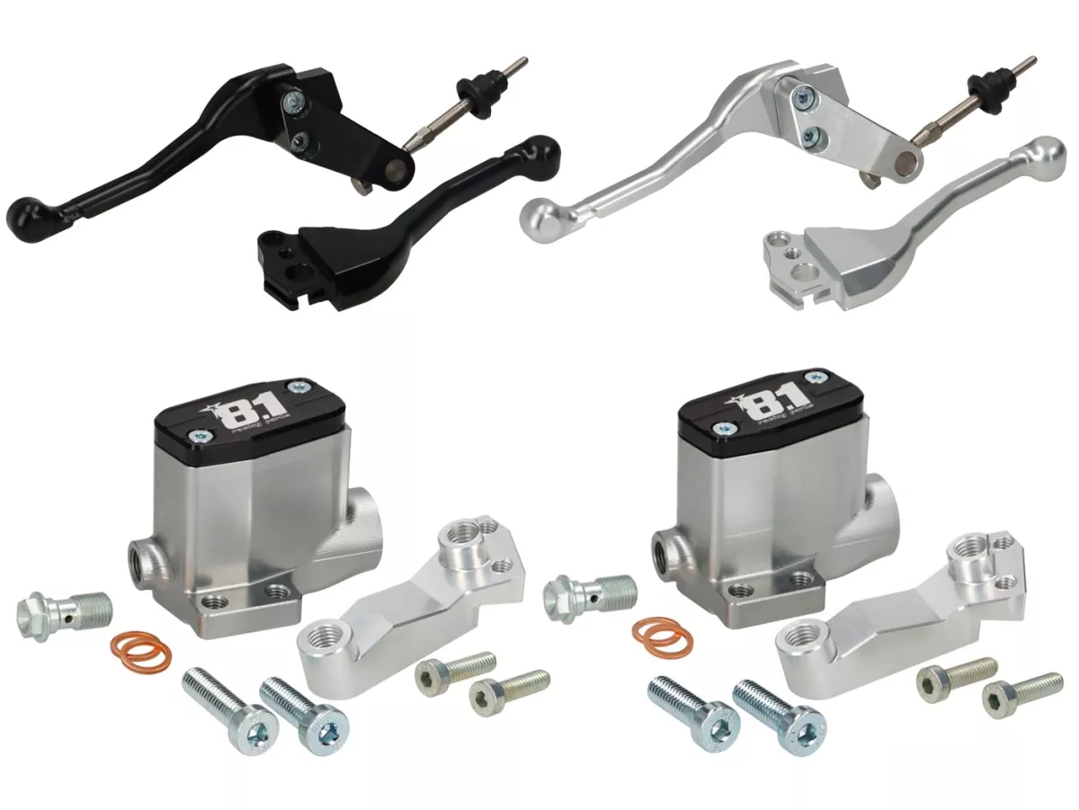 Pompa freno anteriore -8.1 OTTOPUNTOUNO- pistone Ø=11mm, CNC - Vespa 50N, 50L, 50R - faro tondo piccolo (Ø105mm)-