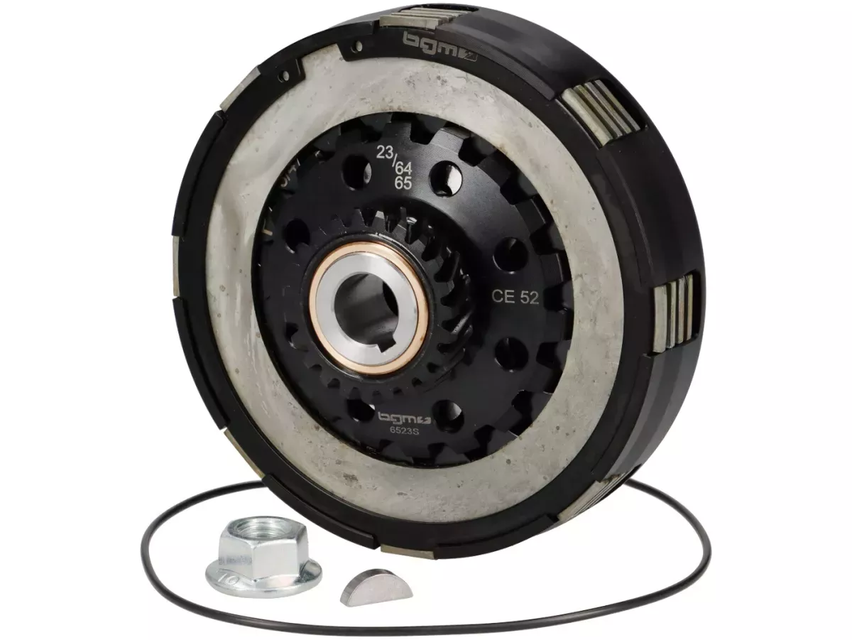 Embrague -BGM PRO Superstrong Ultralube Touring CR - forro Cosa2 (aluminio/sinterizado)- para rueda primaria 64/65Z - Vespa PX80, PX125, PX150, T5 125cc, Cosa, Sprint150, Rally180, GT125/GTR125, TS125, GL150, Super125 (VNC1 desde Nr11001), Super150 -