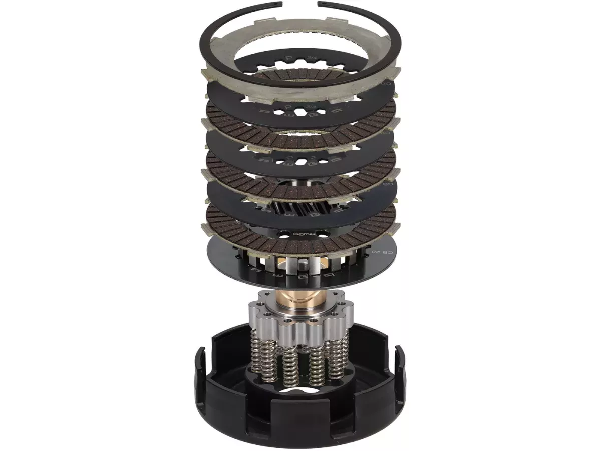 Embrague -BGM PRO Superstrong Ultralube Touring CR - forro Cosa2 (aluminio/sinterizado)- para rueda primaria 64/65Z - Vespa PX80, PX125, PX150, T5 125cc, Cosa, Sprint150, Rally180, GT125/GTR125, TS125, GL150, Super125 (VNC1 desde Nr11001), Super150 -