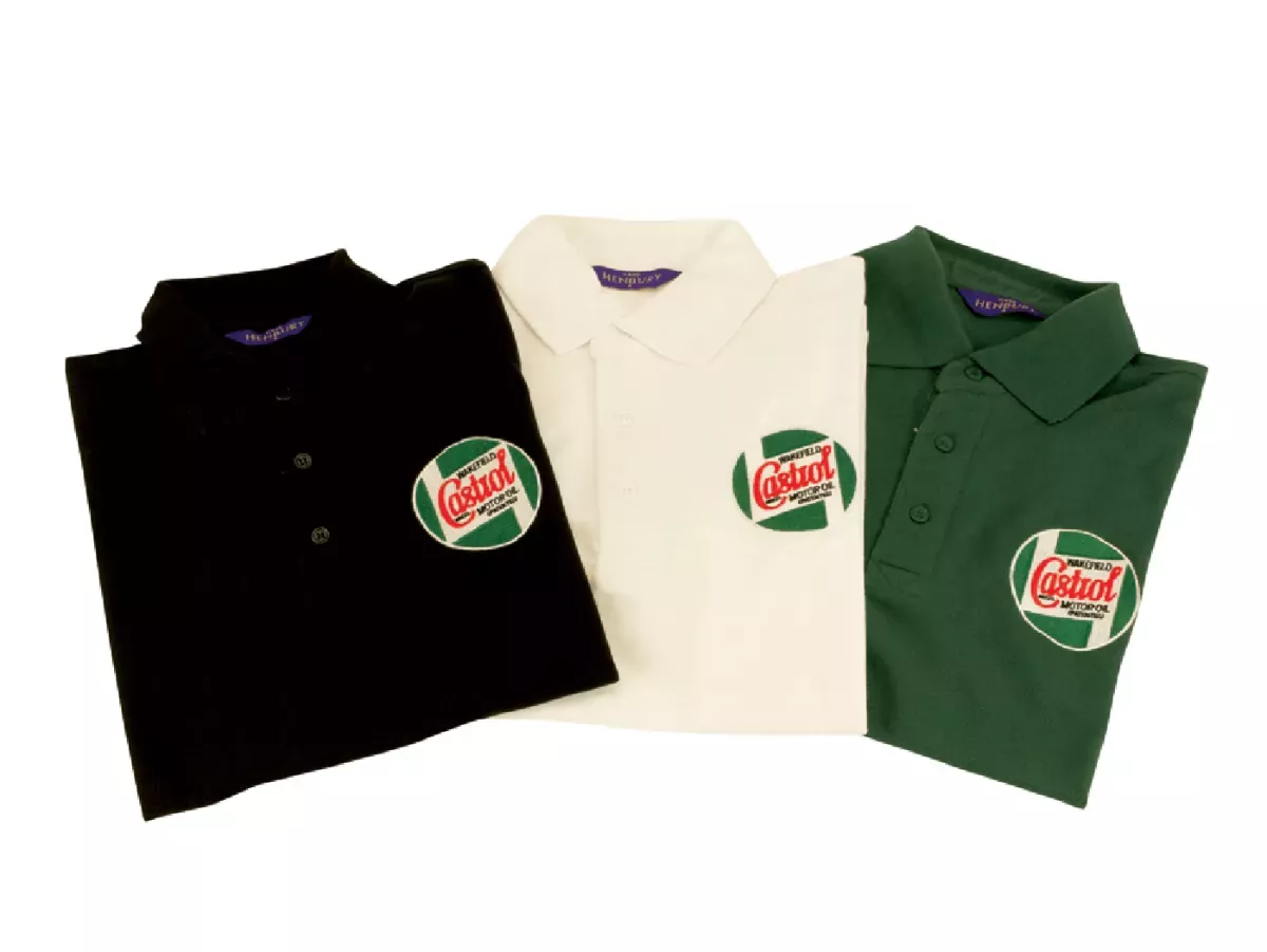 Poloshirt -CASTROL, Klassiek- Heren - zwart