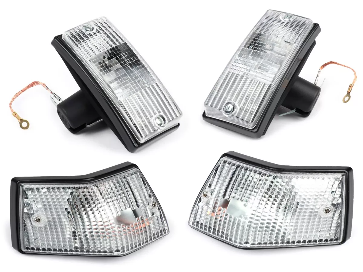Blinkers -SIEM- Vespa PX80, PX125, PX150, PX200, T5 125cc - Svart hölje - Vita linser -