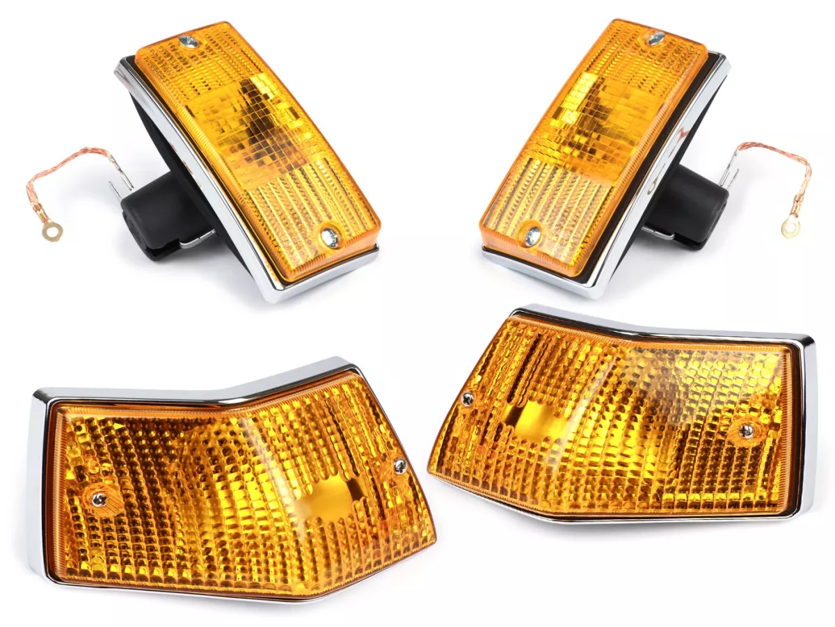 Indicador -SIEM- Vespa PX80, PX125, PX150, PX200, T5 125cc - Carcasa cromada - Lentes naranjas -