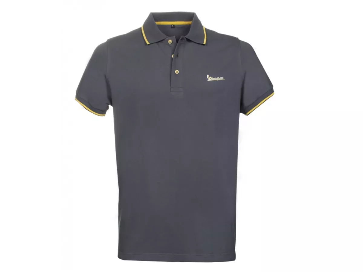 Polo-shirt, men -VESPA Graphic, grey-