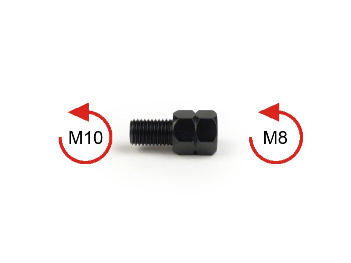 Adaptador para espejo -Calidad OEM - El espejo tiene rosca M8 a izquierdas debe montarse en rosca M10 a izquierdas