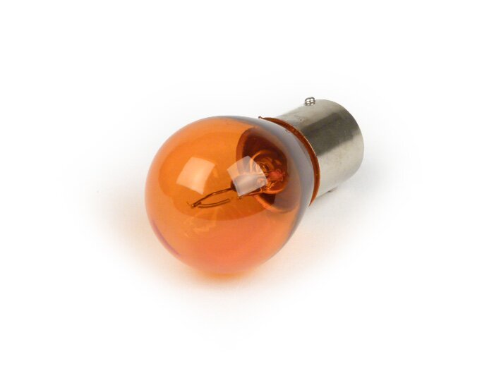 Bombilla -BA15s (patillas rectas) - 12V 21W - Naranja