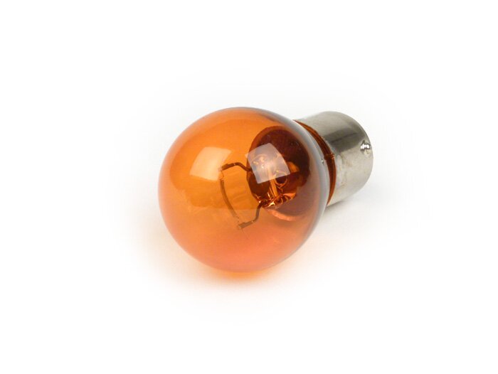 Bombilla -BA15s (patillas rectas) - 12V 21W - Naranja