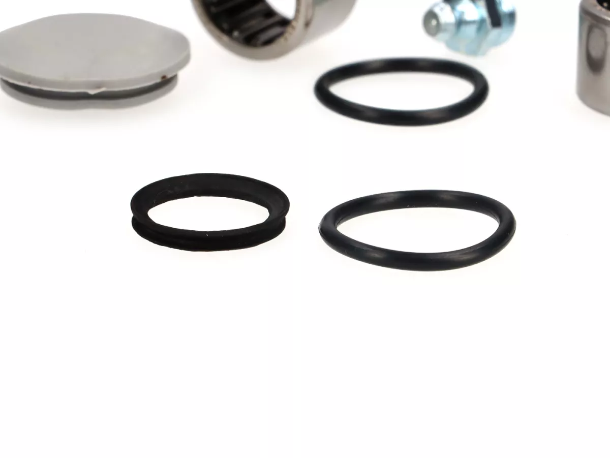 Wheel pin overhaul kit -VESPA- V50, ET3, PV125 - incl. o-rings, rubber cap speedo drive, grease nippel