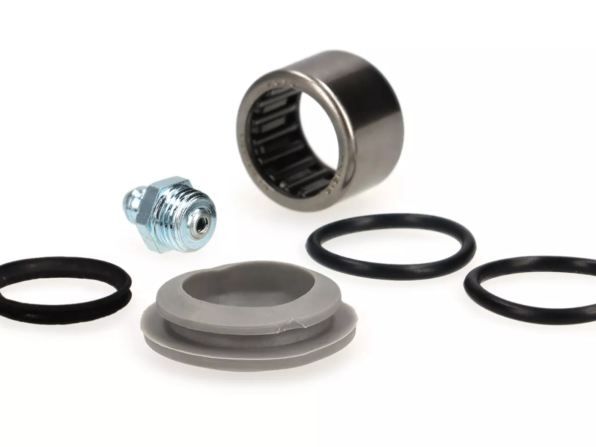 Wheel pin overhaul kit -VESPA- V50, ET3, PV125 - incl. o-rings, rubber cap speedo drive, grease nippel