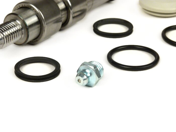 Wheel pin overhaul kit -VESPA- V50, ET3, PV125 - incl. Fork link axle, o-rings, rubber cap speedo drive, grease nippel