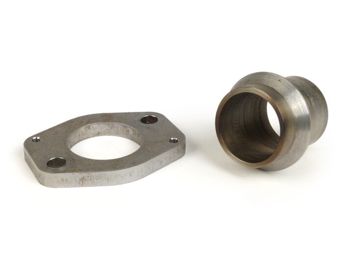 Adaptor knalpot -BGM- Vespa T5 125cc (flens / nosel knalpot lengkap untuk digunakan dengan sistem knalpot PX80, PX125, PX150 pada mesin T5)