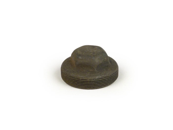 Tappo di bloccaggio - dado cuscinetto ruota anteriore -Vespa 125 V1-V15, V30-33, VM1-2, VN1, VN2, VNA1-2, VNB1-4, VNB5 (-026920) , 150 VL1-3, VB1, VBA1, VBB1, VBB2 (-212455), VLA1 (-67468), VGL1, VGLA1, VGLB1, Motovespa (1959-1964) 125N, 125S, 150S