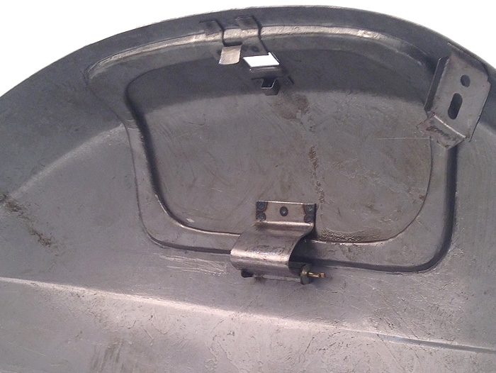 Side panel lhs -PREMIUM QUALITY with tool box- Vespa PX80, PX125, PX150, PX200, T5 125cc (models without indicators) - internal fastener