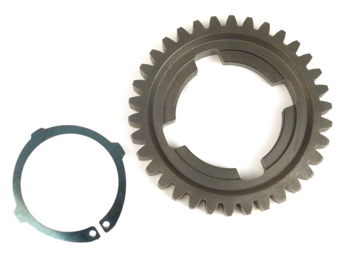 4th gear cog -DRT- Vespa P-range (-1984), PX EFL, T5 125cc, Cosa, Rally - 125-150-180-200cc - (long +1) - 34 teeth