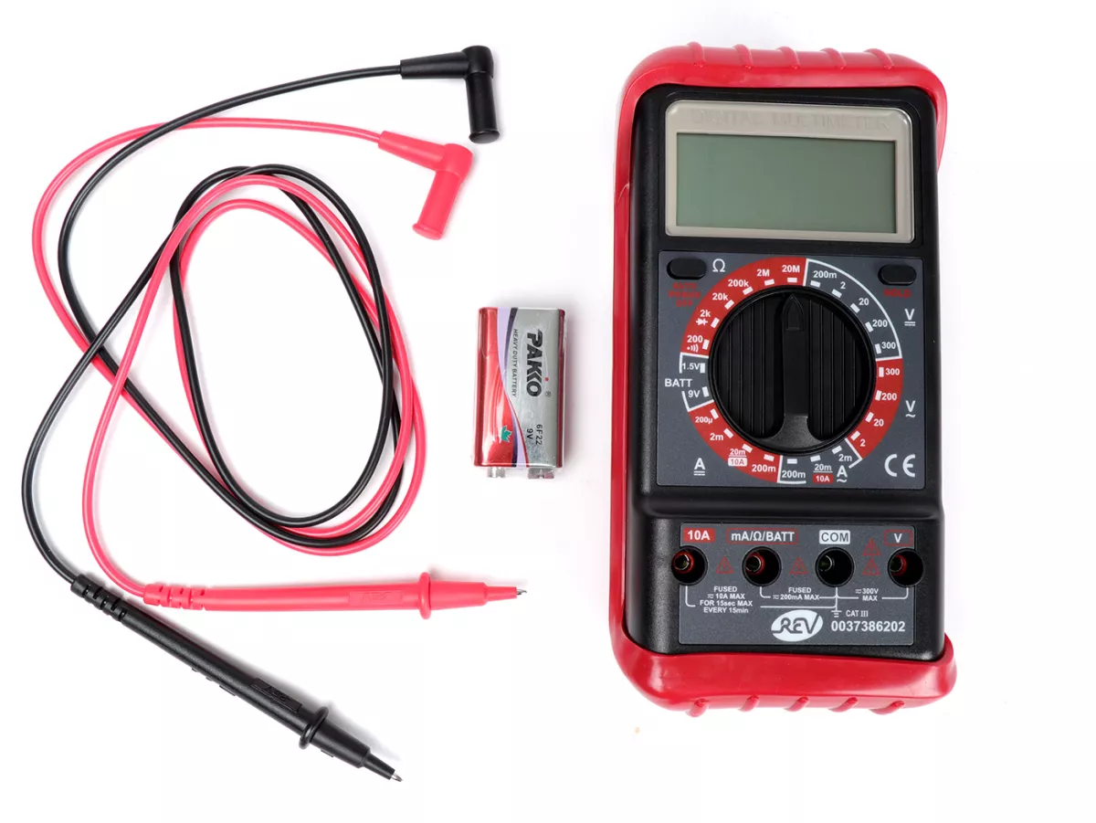 Digital multimeter -CTM-REV Check-202 2V - 250V- med gummihölster, akustisk kontinuitetstestare