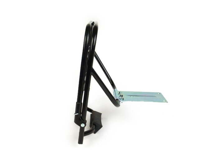Rear rack, fold down -AMS CUPPINI 230x250mm- Vespa Rally180 (VSD1T), Rally200 (VSE1T), Sprint150 (VLB1T), TS125 (VNL3T), GTR125 (VNL2T) - black