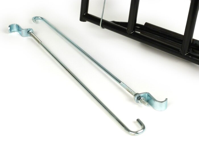 Rear rack, fold down -AMS CUPPINI 230x250mm- Vespa Rally180 (VSD1T), Rally200 (VSE1T), Sprint150 (VLB1T), TS125 (VNL3T), GTR125 (VNL2T) - black