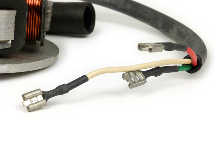 Ignition -AEL stator- Vespa PK XL, Ape 50 - 5 coils, 6-cable (round plug with 3-pin) - for vehicles without battery