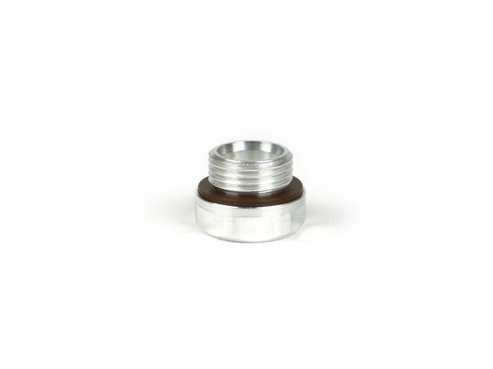 Oil level plug aluminium -GANTER-GRIFF- Lambretta LI, LIS, SX, TV (series 2-3), DL, GP, J, Lui - with oil gauge-glass and gasket