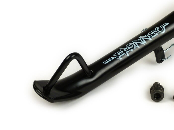 Side stand -BUZZETTI-  Vespa Primavera 50 (ZAPC53100, ZAPC53200), Vespa Primavera 125 (ZAPM81100), Vespa Primavera 150 (ZAPM81200) - black - vehicles with 11 inch tyres (-2018)