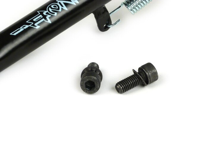 Side stand -BUZZETTI-  Vespa Primavera 50 (ZAPC53100, ZAPC53200), Vespa Primavera 125 (ZAPM81100), Vespa Primavera 150 (ZAPM81200) - black - vehicles with 11 inch tyres (-2018)