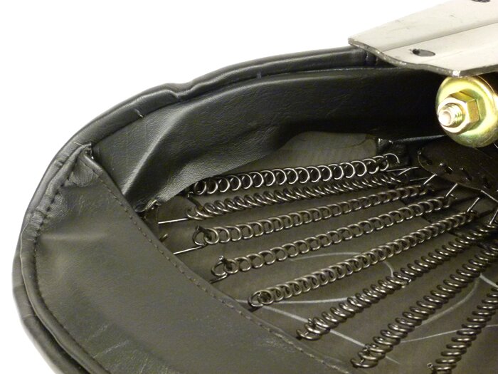 Sella -QUALITÀ OEM, posteriore- Vespa Largeframe - con rivetti laterali - Nero