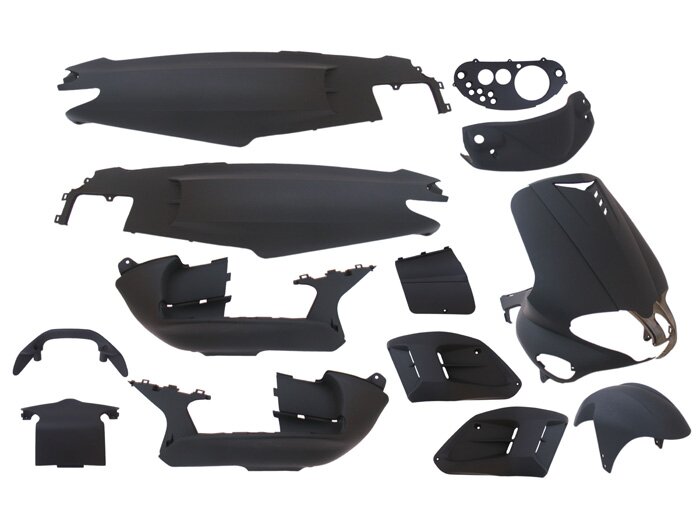 Set parti carenatura -EDGE- 15 pezzi - Gilera Runner fino al 2005 - Nero opaco
