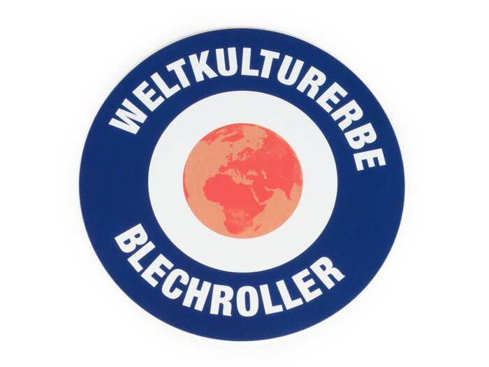 Autocollant -Ø=95mm- „Weltkulturerbe Blechroller“