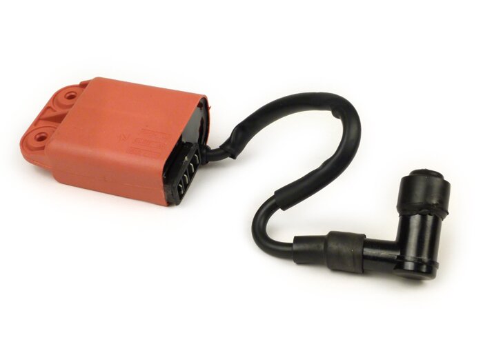 CDI set - incl. bougiestekker en kabel -OEM KWALITEIT 4-pins Piaggio 50-80 ccm carburateur voertuigen tot 1998 (pre Hi-Per 2), Vespa PKS