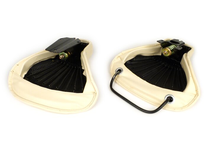 Saddle set -OEM QUALITY front and rear- large frame - with rivest on the side - creme