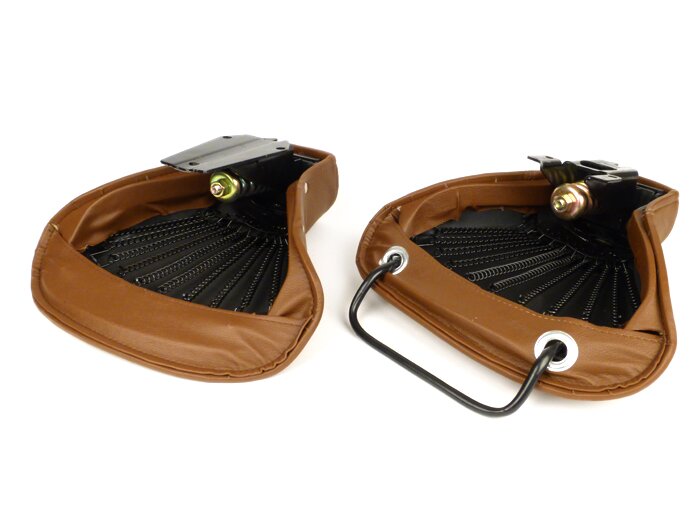 Zadelset -OEM KWALITEIT, voor en achter- Vespa Largeframe - met klinknagels aan zijkant - Bruin