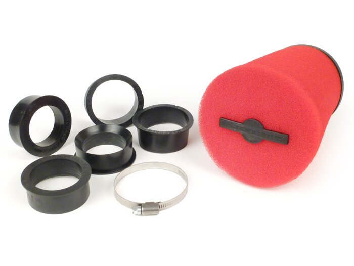 Luftfilter -MARCHALD Power Double Layer- Ø=100mm x 170mm, anslutningsbredd Ø=46-49-52-55-58-62mm - Röd
