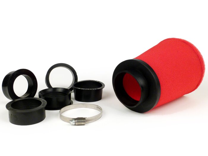 Luftfilter -MARCHALD Power Double Layer- Ø=100mm x 170mm, anslutningsbredd Ø=46-49-52-55-58-62mm - Röd