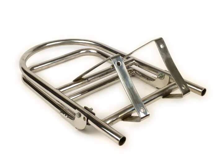 Rear rack, fold down -ULMA Style- Lambretta LI (series 1-2), TV (series 1-2) - stainless steel
