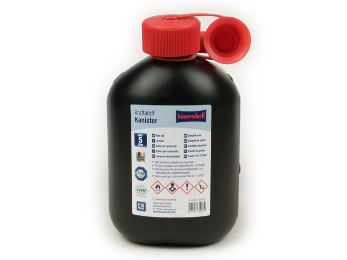 Benzine jerrycan 5L -HÜNERSDORFF PREMIUM (UN)- zwart