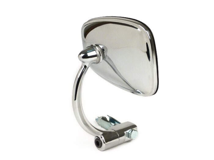 Mirror Handlebar Ends -VICMA- trapezoidal shape, Ø=125x95mm, chrome, stem length 120mm - lhs/rhs