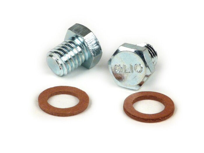Set sumbat pembuangan oli M8 x 8mm -CIF- Vespa V50, 50N, SS50, SS90, V90, V100, PV125, ET3, PK S, PK XL, PK XL2