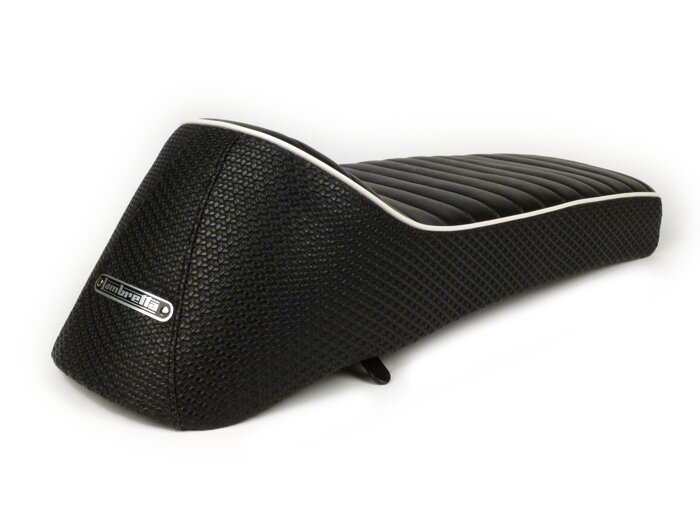 Seat -SELLERIA TREZZI- Lambretta LI, LI S, SX, TV, DL, GP - black - (waffle look)