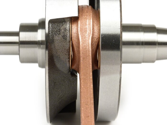 Krukas -QUATTRINI M232, slag=57mm, drijfstanglengte=126mm (roterende klep)- Vespa Rally200, PX200, Cosa200 - voor Quattrini M232