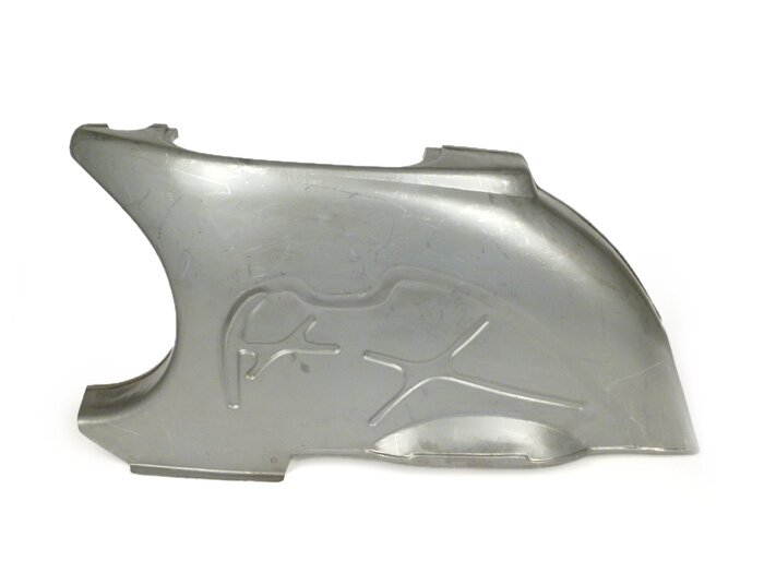 Reparaturblech Seitenteil Rahmen (hinten links) -PREMIUM- Vespa Sprint150 (VLB1T), GT125 (VNL2T), GTR125 (VNL2T), GL150 (VLA1T) mit Modifikationen auch für Rally180 (VSD1T), Rally200 (VSE1T), GS160 (VSB1T), SS180 (VSC1T) - Gepäckfachseite
