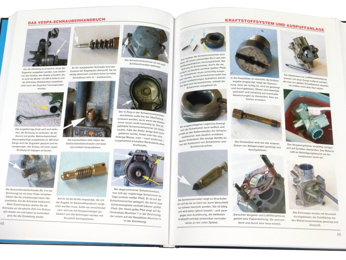 Book -Das VESPA Schrauberhandbuch - Smallframe Modelle 1965-1989- by Mark Paxton (128 pages, German)