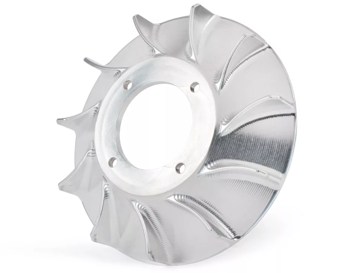 Waaier - Ventilatorwiel - Ventilatorbeschermkap -MMW Aluminium CNC voor Vespatronic- Vespa PX, Cosa, Rally, Sprint, GT, GTR, Super