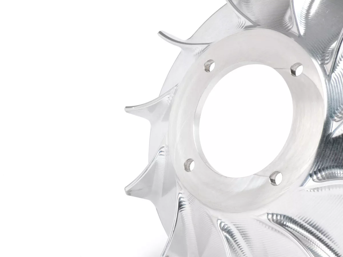 Waaier - Ventilatorwiel - Ventilatorbeschermkap -MMW Aluminium CNC voor Vespatronic- Vespa PX, Cosa, Rally, Sprint, GT, GTR, Super