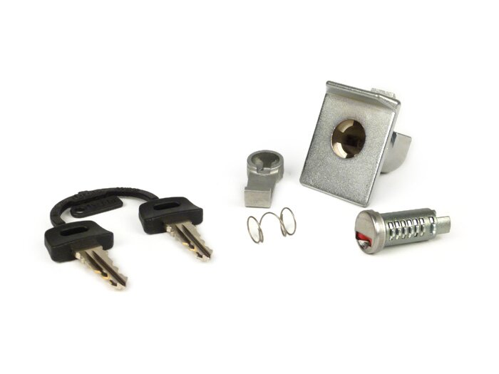 Glove box lock set -ZADI- Vespa PX EFL (1984-), T5 125cc - chrome - 1 lock cylinder