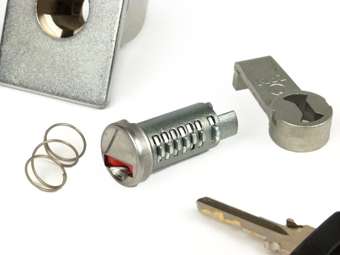 Glove box lock set -ZADI- Vespa PX EFL (1984-), T5 125cc - chrome - 1 lock cylinder
