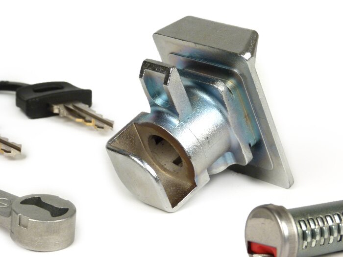 Glove box lock set -ZADI- Vespa PX EFL (1984-), T5 125cc - chrome - 1 lock cylinder
