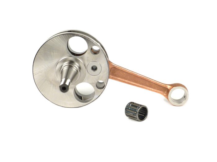 Crankshaft -STOFFI direct intake, full circle web, stroke=57mm, reinforced conrod=110mm, conrod pin Ø=18mm, gudgeon pin  Ø=15mm (needle bearing), conrod small end width 13mm- Vespa 150cc VB1T, VGL1T, VL1, VL2, VL4