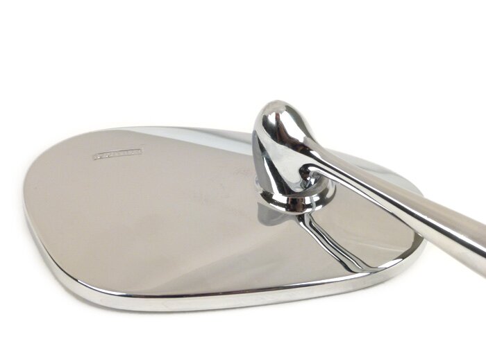 Mirror Handlebar Ends -BUMM- kidney shape, Ø 115x70mm, chrome, stem length 100mm - rechts