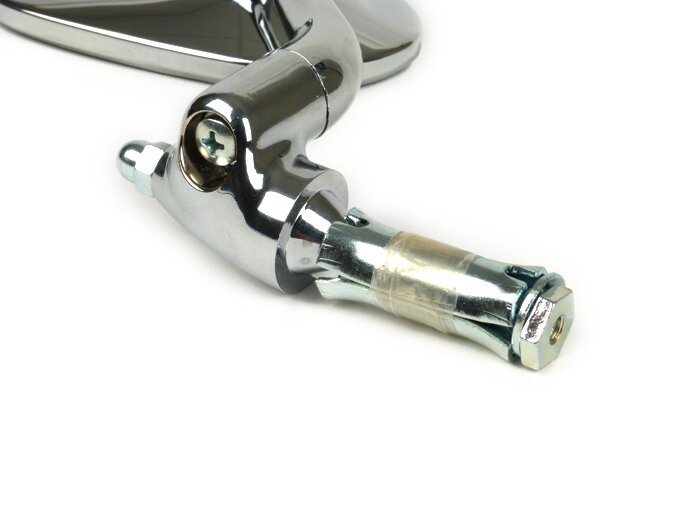 Mirror Handlebar Ends -BUMM- kidney shape, Ø 115x70mm, chrome, stem length 100mm - rechts