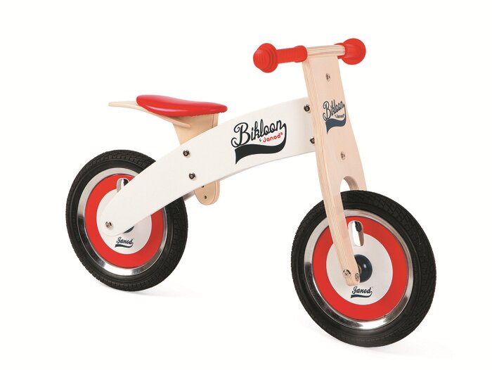 Houten loopfiets -JANOD- rood/wit